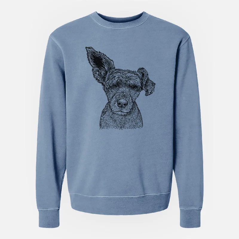 Bare Boodles the Schnauzer Mix - Unisex Pigment Dyed Crew Sweatshirt Relaxed Fit Hoodie