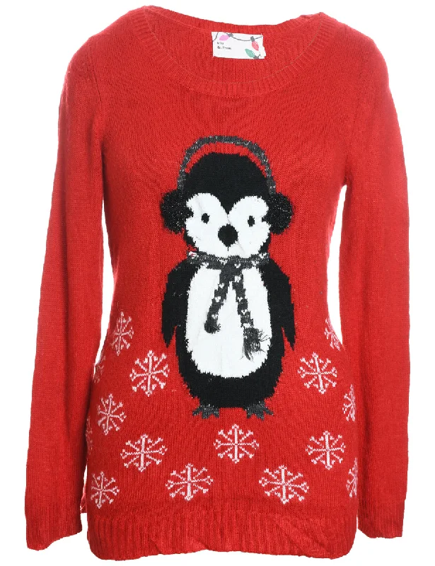 Festive Print Christmas Jumper - S Classic Zip Hoodie