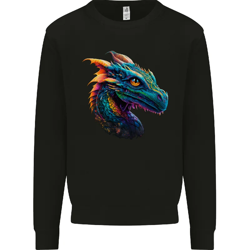 A Fantasy Colourful Dragon Mens Sweatshirt Jumper Comfortable Hoodie Sweatshirt