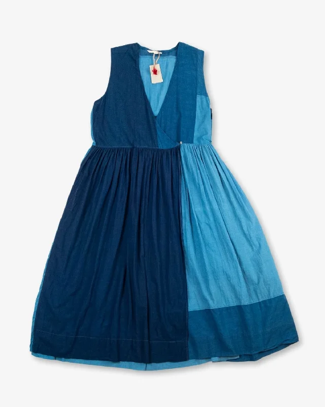 Blue Patchwork Dress by Injiri Casual chic unclassified dresses