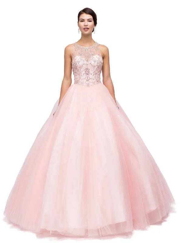Dancing Queen - Embellished Illusion Jewel Neckline Quinceanera Ball Gown 1160 Date night unclassified dresses