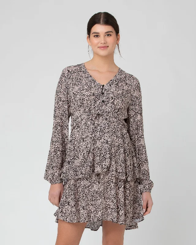 Florence Layered Dress  Black / Dusty Pink Short unclassified dresses