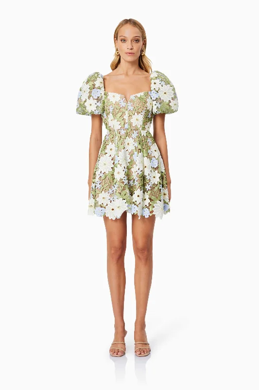 Flora Lace Mini Dress in Green Plus size unclassified dresses