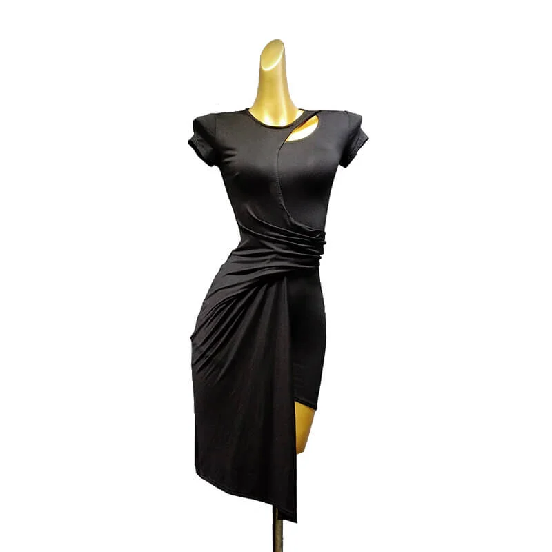 Asymmetric Round Collar Cap Sleeve Dress Trendy unclassified dresses