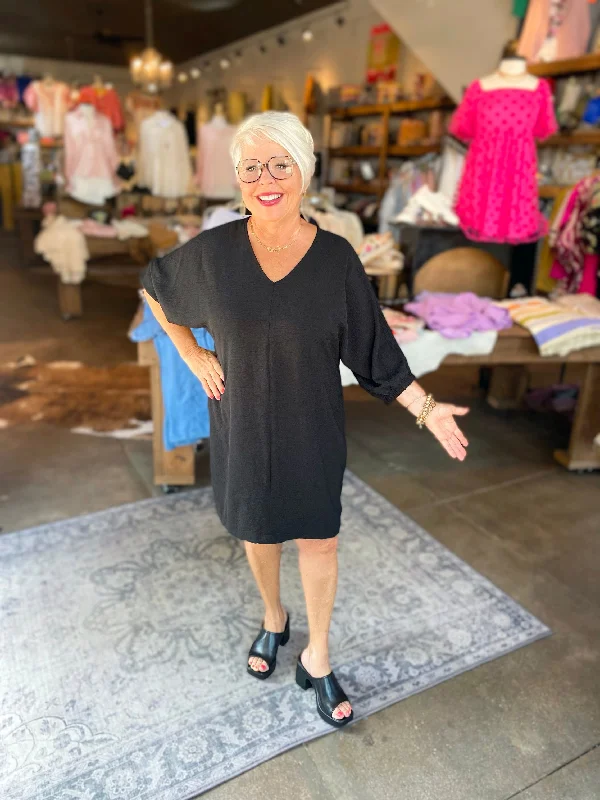 Ivy Jane Black Dolman Sleeve Dress Fashionable unclassified dresses