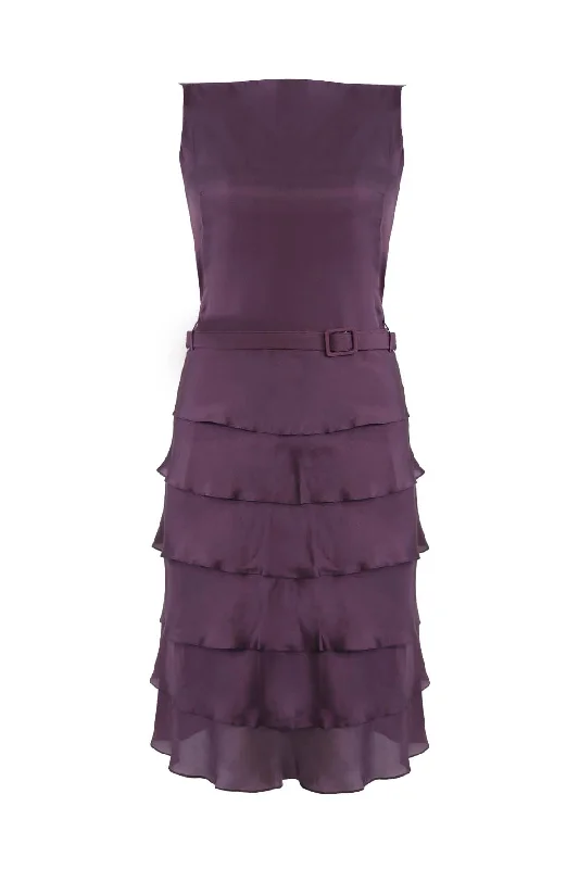 Ruffle Tiered Silk Dress Preppy unclassified dresses