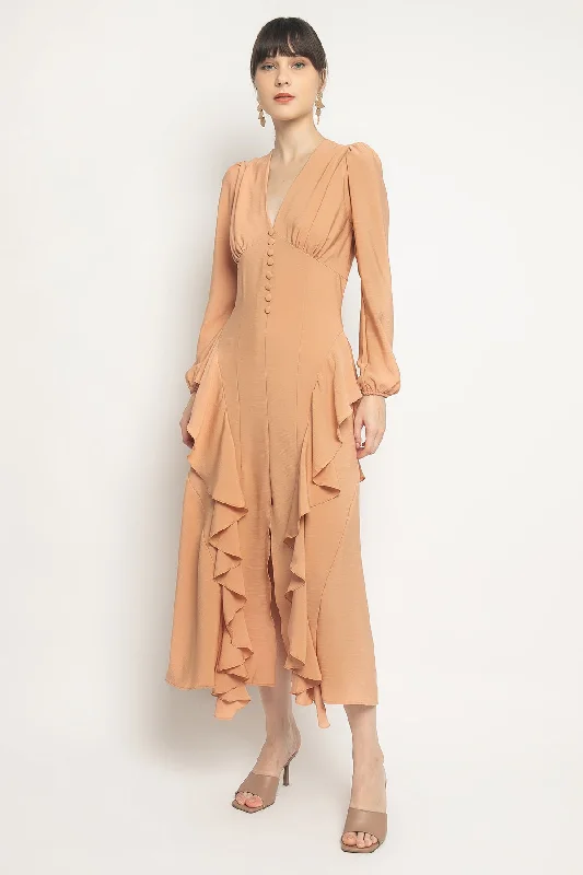 Maison Dress in Peach Printed unclassified dresses
