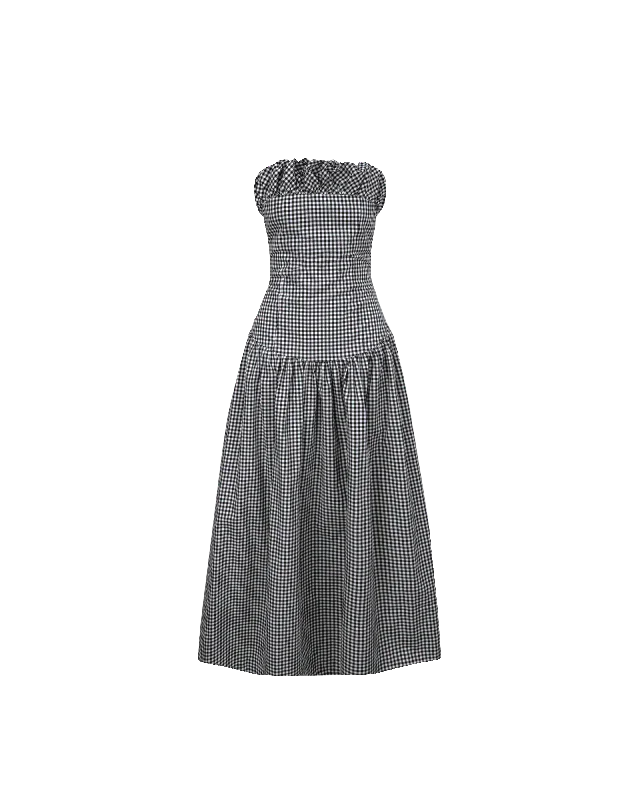 SORBET DRESS BLACK GINGHAM Beaded unclassified dresses