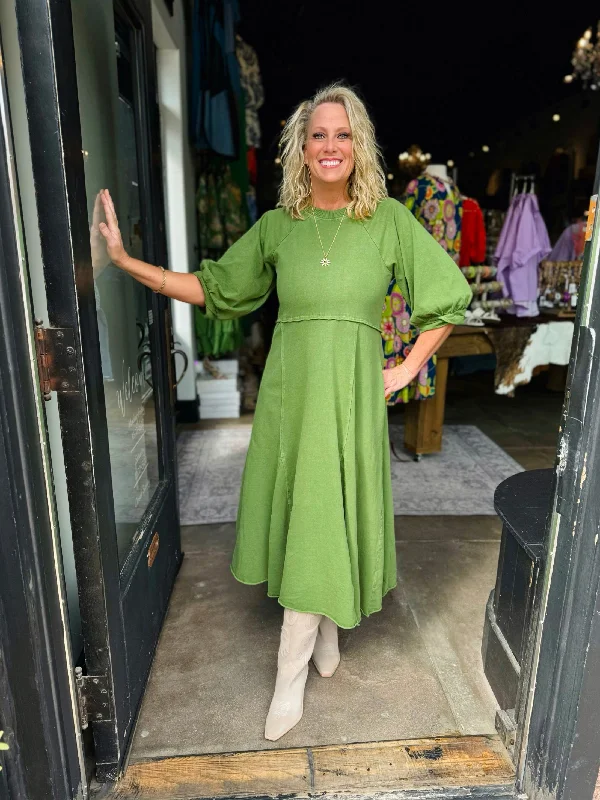 Uncle Frank Green Knitted Flare Dress Graduation unclassified dresses