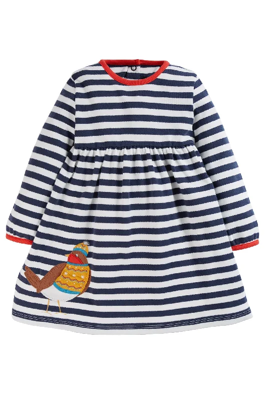 Frugi Dea Dress Indigo Stripe Robin Silk unclassified dresses