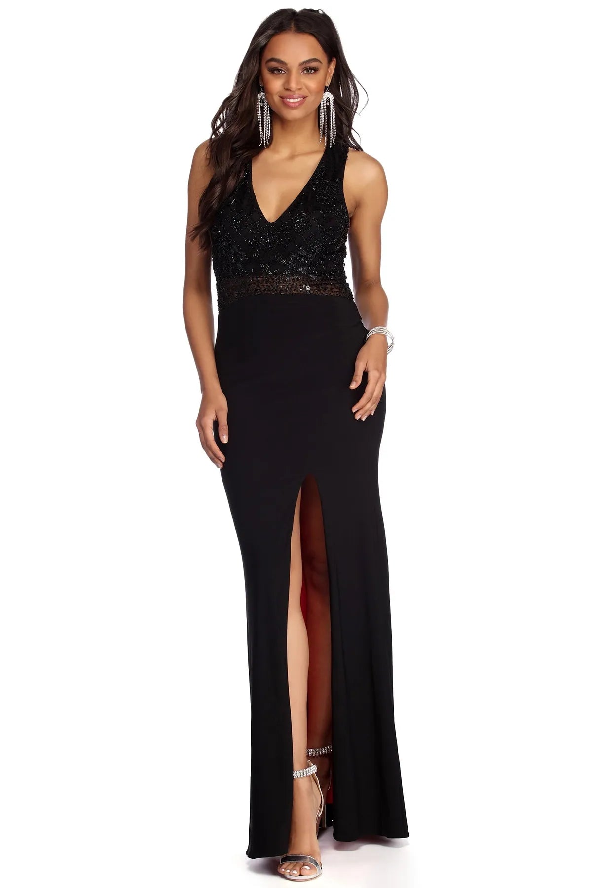 Iya Beaded High Slit Dress Bright color unclassified dresses