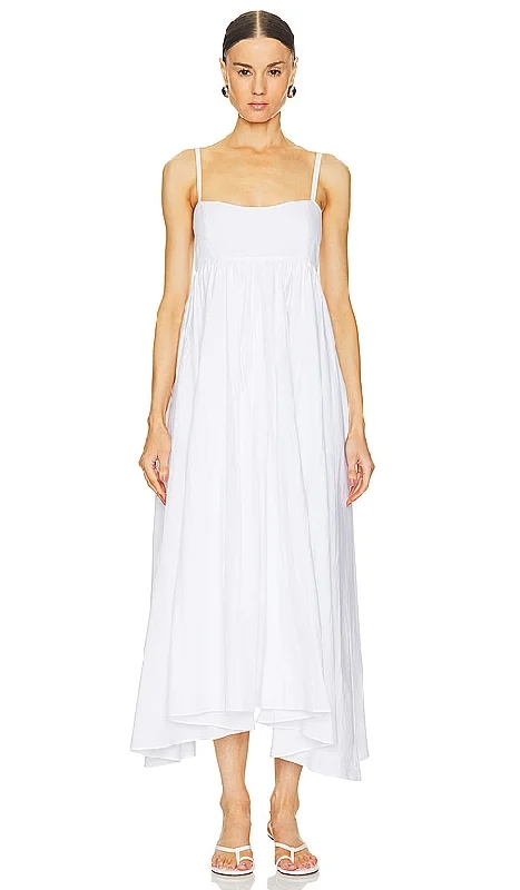 Azeeza Rachel Midi Dress in White Skater Midi Skirt