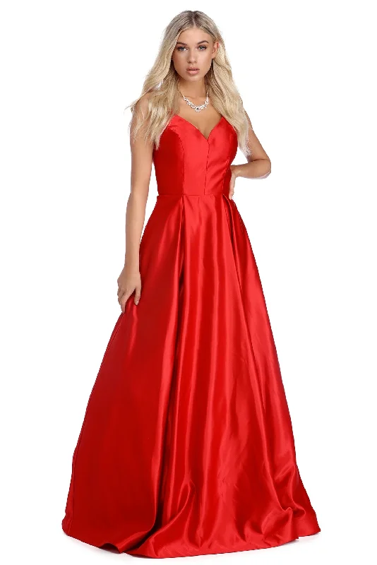 Aubree Ravishing Satin Ball Gown Monochrome unclassified dresses