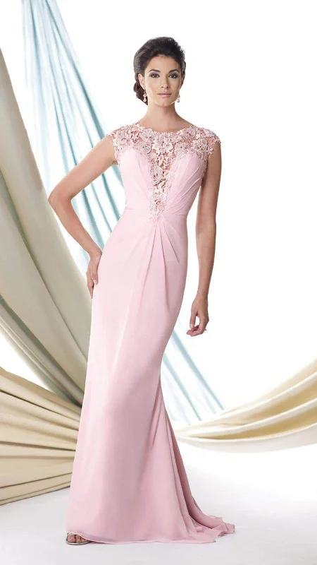 Montage by Mon Cheri - 114926 Chiffon Venise Lace Dress - 1 pc Pink In Size 14 Available Best-selling unclassified dresses