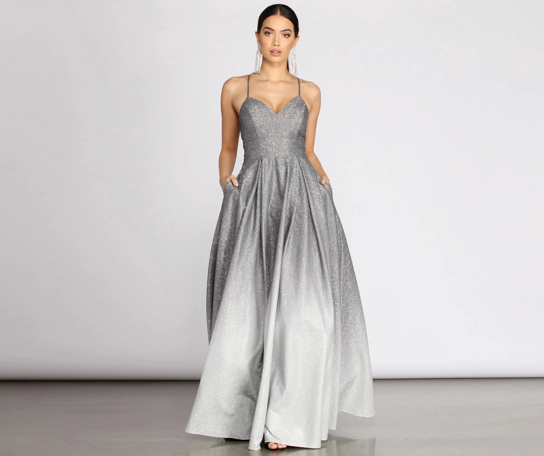 Gemma Shine Ombre Tulle Gown Earthy tone unclassified dresses