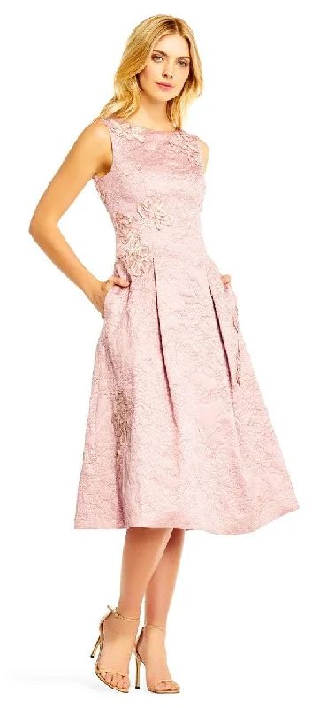Aidan Mattox Bateau Neck Floral Tea-Length Dress MD1E201386 - 1 pc Blush In Size 2 Available Neutral tone unclassified dresses Aidan Mattox Bateau Neck Floral Tea-Length Dress MD1E201386 - 1 pc Blush In Size 2 Available Neutral tone unclassified dresses