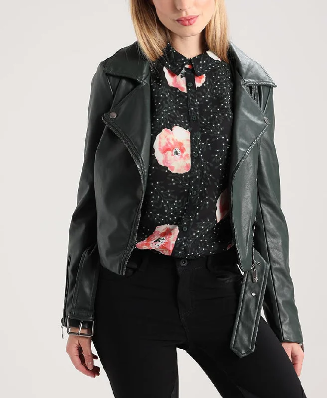 Women Real Lambskin Leather Biker Jacket KW257 Women's travel-friendly jackets
