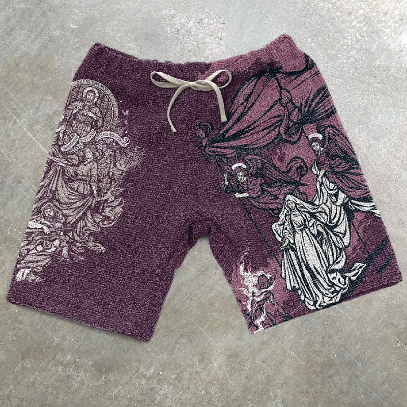 Vintage Faith Fashion Street Shorts Ruffled Hem Shorts
