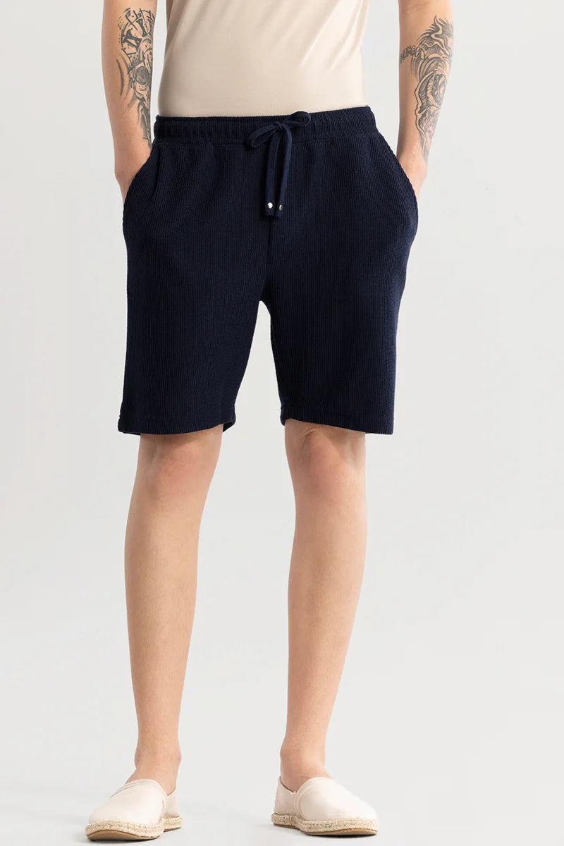 Tectoneer Navy Regular Fit Shorts Relaxed Fit Tailored Shorts