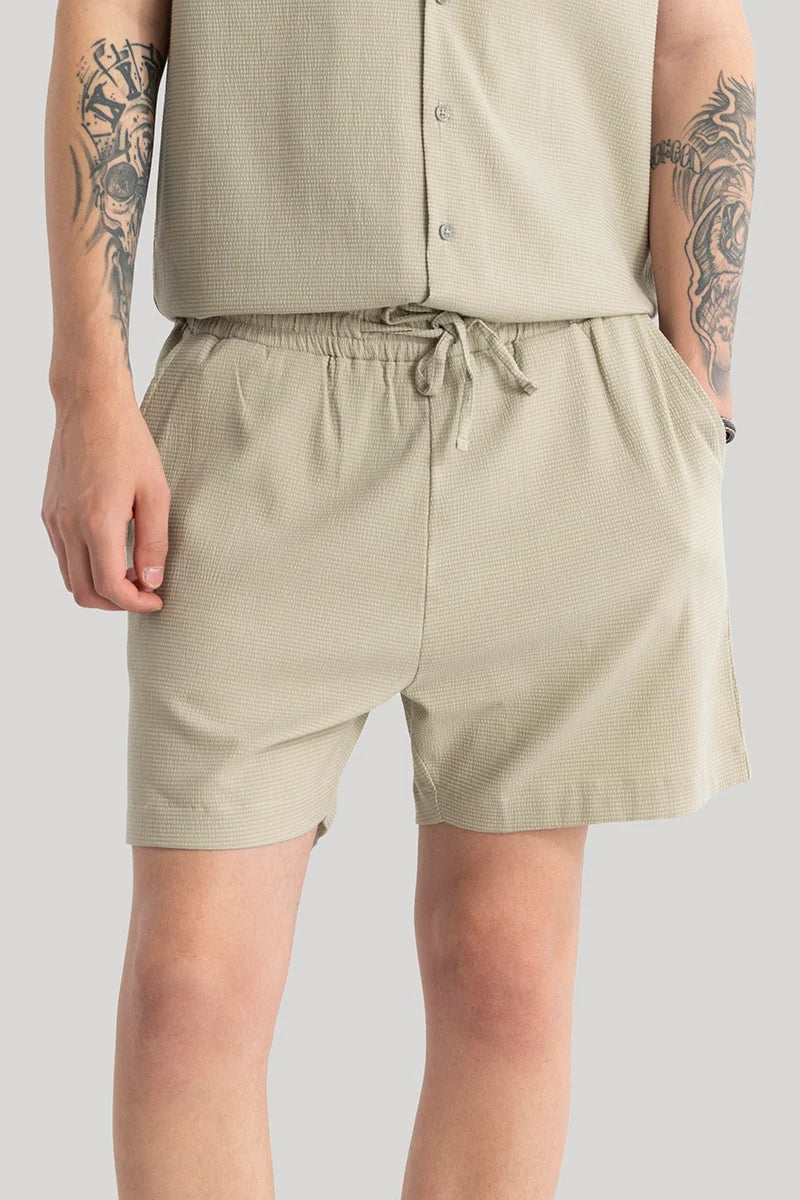Daphne Sage Plain Shorts Floral Print Chino Shorts