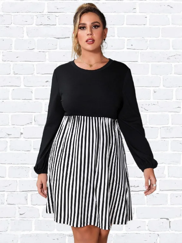 Plus Size 4XL Loose Dress for Women Casual Elegant Long Sleeve Midi Dresses 2023 Autumn Large Oversized Clothing Ruffled midi dresses
